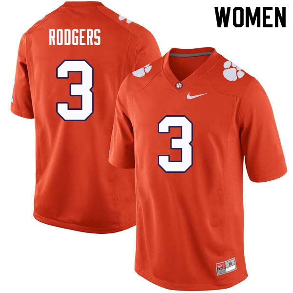 Women #3 Amari Rodgers Clemson Tigers College Football Jerseys Sale-Orange